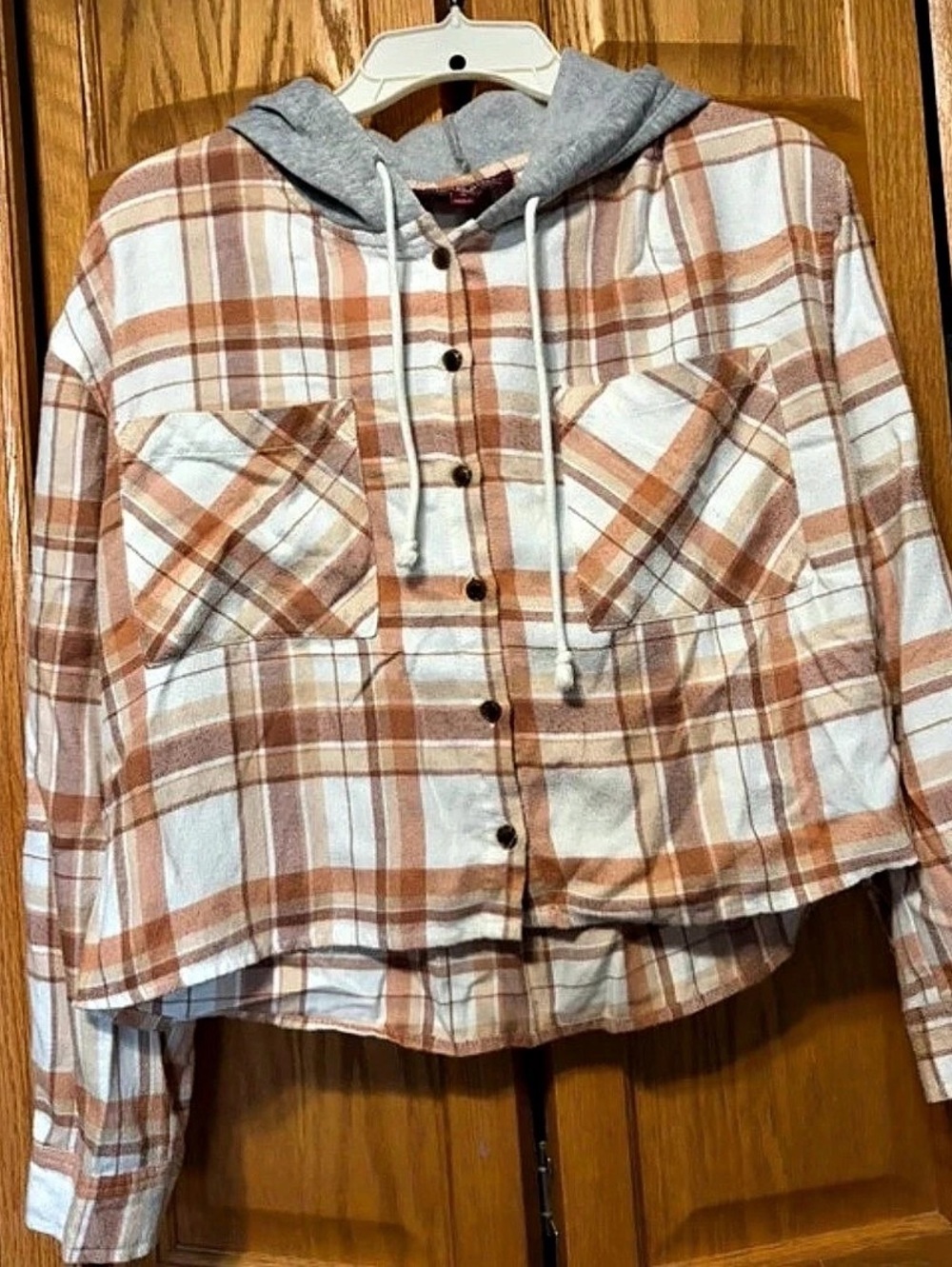 Hippie Rose Plaid Hooded Flannel